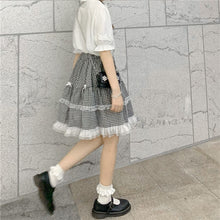 Load image into Gallery viewer, Japanese Plaid Lolita Skirt Women Bow Designer Korean Elegant Party Lolita Skirt Summer 2021 Casual Lace Chic Beach Sweet Skirt