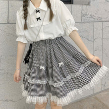 Load image into Gallery viewer, Japanese Plaid Lolita Skirt Women Bow Designer Korean Elegant Party Lolita Skirt Summer 2021 Casual Lace Chic Beach Sweet Skirt
