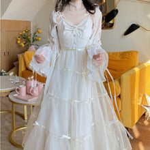 Load image into Gallery viewer, Japanese Princess Fairy Strap Dress Women Korean High Waist Elegant Sweet Midi Dress Female Summer Casual Party Evening Dress