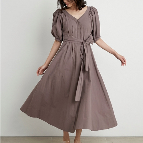 Japanese Sexy Elegant V Neck Woman Dress Design Back Lace-up Slim Waist A Line Vestidos 2022 Summer New Sundress Party Maxi Robe