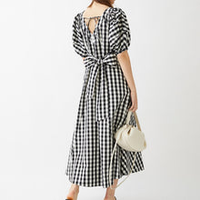 Load image into Gallery viewer, Japanese Sexy Elegant V Neck Woman Dress Design Back Lace-up Slim Waist A Line Vestidos 2022 Summer New Sundress Party Maxi Robe