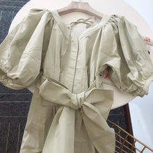 Load image into Gallery viewer, Japanese Sexy Elegant V Neck Woman Dress Design Back Lace-up Slim Waist A Line Vestidos 2022 Summer New Sundress Party Maxi Robe