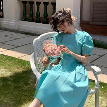 Load image into Gallery viewer, Japanese Solid Elegant Dress Women Summer Designer Sweet Long Dress Female Casual Short Sleeve Revolve Evening Party Sundress