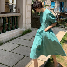 Load image into Gallery viewer, Japanese Solid Elegant Dress Women Summer Designer Sweet Long Dress Female Casual Short Sleeve Revolve Evening Party Sundress