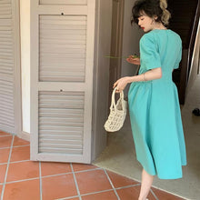 Load image into Gallery viewer, Japanese Solid Elegant Dress Women Summer Designer Sweet Long Dress Female Casual Short Sleeve Revolve Evening Party Sundress