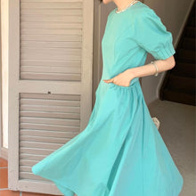 Load image into Gallery viewer, Japanese Solid Elegant Dress Women Summer Designer Sweet Long Dress Female Casual Short Sleeve Revolve Evening Party Sundress