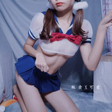 Load image into Gallery viewer, Japanese Strawberry Transparent Bra Panty Underwear Sleepwear Sexy Lolita Girl Lingerie Set Sailor Uniform School Girl Costume