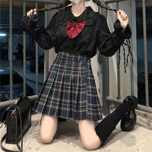 Load image into Gallery viewer, Japanese Sweet Fungus Edge Shirts Mori Girls 2022 Vinatge Flare Sleeve Kawaii Tops Bandage Designed Cute Kawaii Blouses