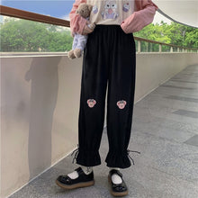Load image into Gallery viewer, Japanese Sweet Kawaii Loose Pants Mori Girl Elastic Waist Cartoon Cute Trousers Spring Casual Ankle Tied Pantalones Mujer 2022