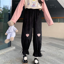Load image into Gallery viewer, Japanese Sweet Kawaii Loose Pants Mori Girl Elastic Waist Cartoon Cute Trousers Spring Casual Ankle Tied Pantalones Mujer 2022