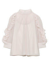 Load image into Gallery viewer, Japanese Sweet Ruffles Sleeve Woman Shirts Elegant Office Lady Autumn 2021 New Women Blouse Stand Collar Loose Moda Blusas Mujer