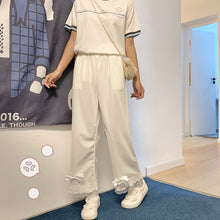 Load image into Gallery viewer, Japanese Sweet Teen Girls Corduroy Pants Bow 2022 Elastic Waist Cute Kawaii Trousers Fresh Spliced Lace Pantalones Mujer