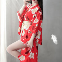 Load image into Gallery viewer, Japanese Traditional Woman Long Kimono Cardigan Cosplay Traditional Geisha Robe Vintage Clothes Polyester Sexy Kimono Lingerie