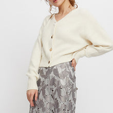 Load image into Gallery viewer, Japanese V Neck Elegant Loose Knitted Cardigans Women Simple Loose Autumn Winter New Sweater Coat All Match Casual Pull Femme