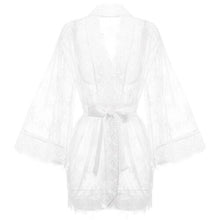 Load image into Gallery viewer, Japanese Wide-sleeved Eyelash Bathrobe Sleepwear Robe Women Kimono Dressing Gown Babydoll Nightwear Lace Nightgown Home Clothes