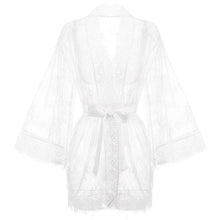 Load image into Gallery viewer, Japanese Wide-sleeved Eyelash Bathrobe Sleepwear Robe Women Kimono Dressing Gown Babydoll Nightwear Lace Nightgown Home Clothes