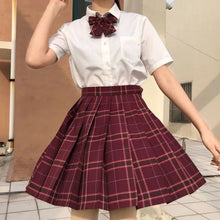 Load image into Gallery viewer, Japanese Women Jk Skirts High Waist Students School Uniform Pleated A-Line Mini Plaid Harajuku Preppy Skirts