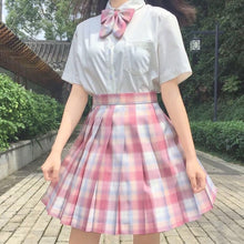 Load image into Gallery viewer, Japanese Women Jk Skirts High Waist Students School Uniform Pleated A-Line Mini Plaid Harajuku Preppy Skirts
