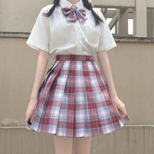 Load image into Gallery viewer, Japanese Women Jk Skirts High Waist Students School Uniform Pleated A-Line Mini Plaid Harajuku Preppy Skirts