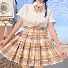 Load image into Gallery viewer, Japanese Women Jk Skirts High Waist Students School Uniform Pleated A-Line Mini Plaid Harajuku Preppy Skirts