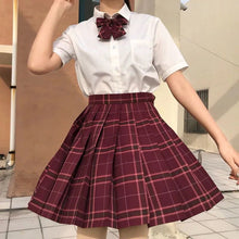 Load image into Gallery viewer, Japanese Women Jk Skirts High Waist Students School Uniform Pleated A-Line Mini Plaid Harajuku Preppy Skirts