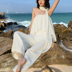 Jumpsuits Women Sleeveless High Splice Elegant Bodycon ong Rompers Elegant Strapless Summer Wide Leg Club Party Outfits
