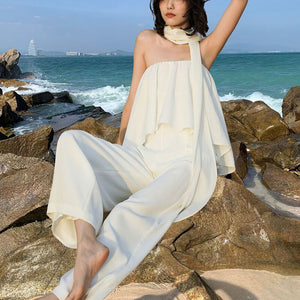 Jumpsuits Women Sleeveless High Splice Elegant Bodycon ong Rompers Elegant Strapless Summer Wide Leg Club Party Outfits