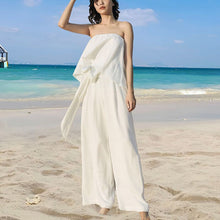 Load image into Gallery viewer, Jumpsuits Women Sleeveless High Splice Elegant Bodycon ong Rompers Elegant Strapless Summer Wide Leg Club Party Outfits