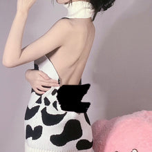 Load image into Gallery viewer, Kawaii Black White Cow Print Mini Backless One Piece Micro Bikini Jumpsuit Erotic Sex Costumes Bodysuit for Women Sexy Lingerie