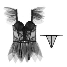 Load image into Gallery viewer, Kawaii Bra Lingerie Sexy Corset Bustier Women Black Underwear Elasticity Transparent Straps Corset Waist Trainer Sleepwear