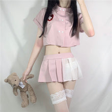 Load image into Gallery viewer, Kawaii Doctor Roleplay Cosplay Lingerie Women Sexy Nurse Erotic Sleepwear Set Costumes Maid Outfit for Couple School Girl Pink