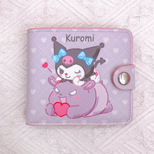 Load image into Gallery viewer, Kawaii Hello Kitty Cinnamoroll My Melody Kuromi Sanrios New Pu Casual Money Bag Coin Purse Card Holder Wallet With Buttons