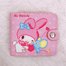 Load image into Gallery viewer, Kawaii Hello Kitty Cinnamoroll My Melody Kuromi Sanrios New Pu Casual Money Bag Coin Purse Card Holder Wallet With Buttons