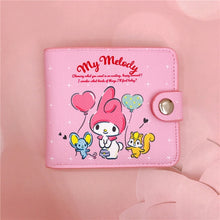 Load image into Gallery viewer, Kawaii Hello Kitty Cinnamoroll My Melody Kuromi Sanrios New Pu Casual Money Bag Coin Purse Card Holder Wallet With Buttons