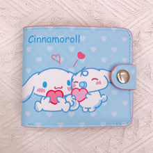 Load image into Gallery viewer, Kawaii Hello Kitty Cinnamoroll My Melody Kuromi Sanrios New Pu Casual Money Bag Coin Purse Card Holder Wallet With Buttons