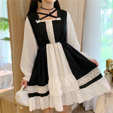 Load image into Gallery viewer, Kawaii Japanese Lolita Dress Soft Sister Sweet Daily Princess Girls Short-sleeved Black Pink Women Dress