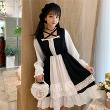 Load image into Gallery viewer, Kawaii Japanese Lolita Dress Soft Sister Sweet Daily Princess Girls Short-sleeved Black Pink Women Dress