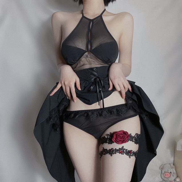 Kawaii Lingerie Devil Cosplay Costumes Bat Girl Bikini Desiagn Uniform Tempting Hot Girl Halloween Set Cute Live Show Outfits