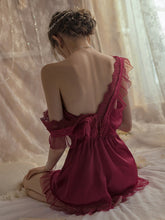 Load image into Gallery viewer, Kawaii Lingerie Night Dress Women Sleepwear Sexy Nightwear Deep V Strapless Hot Lace Suspender Nightdress