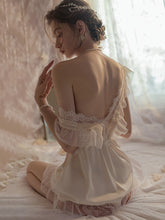 Load image into Gallery viewer, Kawaii Lingerie Night Dress Women Sleepwear Sexy Nightwear Deep V Strapless Hot Lace Suspender Nightdress