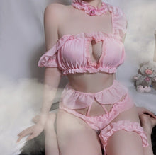 Load image into Gallery viewer, Kawaii Lingerie Wild Cat Cosplay Bra Lace Set Devil Temptation Roleplay Costumes Erotic Uniform for Women School Girl Outfits