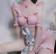 Load image into Gallery viewer, Kawaii Lingerie Wild Cat Cosplay Bra Lace Set Devil Temptation Roleplay Costumes Erotic Uniform for Women School Girl Outfits