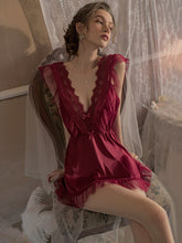 Load image into Gallery viewer, Kawaii Lingerie Women Sleepwear Sexy Nightwear High-quality Small Chest Deep V Strapless Hot Lace Suspender Nightdress