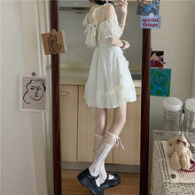 Load image into Gallery viewer, Kawaii Party Mini Dress Ladies 2021 Summer Sweet Cute Sexy Clothes for Women Ruffle Off Shoulder Elegant Korean Style Sundresses