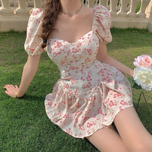 Load image into Gallery viewer, Kawaii Sexy Floral Dresses for Women Summer 2021 Evening Elegant Beach Party Mini Dress Korean Fashion Print Sweet Cute Sundress