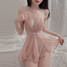 Load image into Gallery viewer, Kawaii Women Nightgown Sexy Lingerie Mesh Perspective Temptation Tutu Dress Sweet Suspender Nightdress Homewear