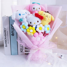Load image into Gallery viewer, Kawali Kuromi My Melody Cinnamoroll Sanrio Plush Bouquet Soft Stuffed Dolls Valentine&#39;s Day Christmas Graduation Birthday Gifts