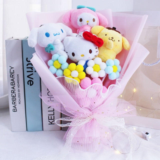 Kawali Kuromi My Melody Cinnamoroll Sanrio Plush Bouquet Soft Stuffed Dolls Valentine's Day Christmas Graduation Birthday Gifts