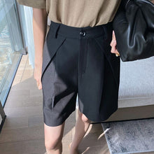 Load image into Gallery viewer, Khaki Women&#39;s Summer Fashion Shorts Knee-length Wide High Waist Formal Long Shorts Female Loose Casual Short Pants Women Black