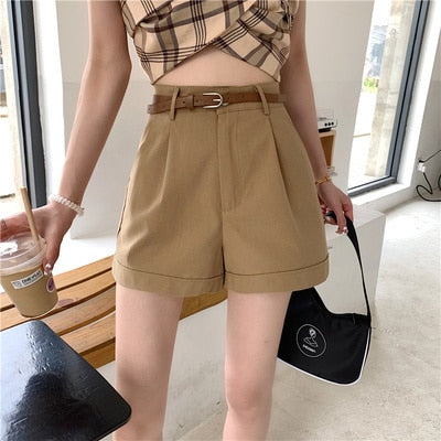 Khaki Workwear Sexy High Waist Black Shorts Women Loose Mini Short Feminino Harajuku Plus Size Korean Fashion Womens Clothing
